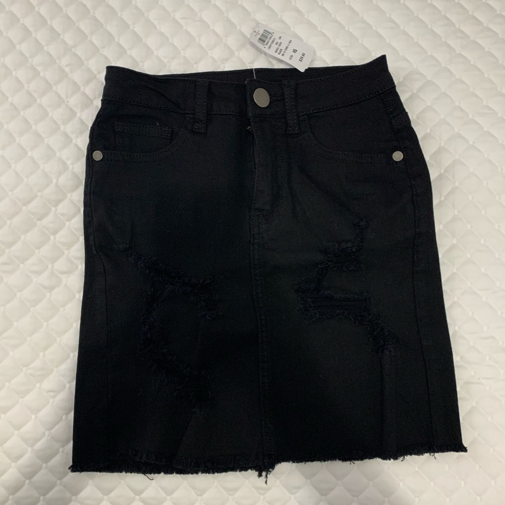 New, with tags! Black denim skirt